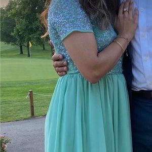 ASOS maternity mint green midi dress short sleeve sequin